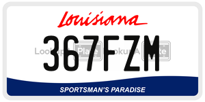 367FZM license plate in Louisiana