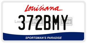 372BMY license plate in Louisiana