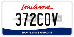 372COV license plate in Louisiana