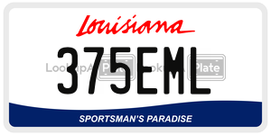 375EML license plate in Louisiana