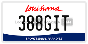388GIT license plate in Louisiana