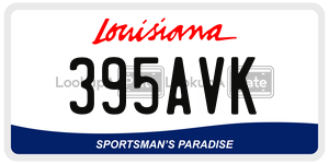 395AVK license plate in Louisiana