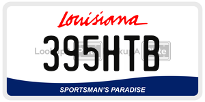 395HTB license plate in Louisiana