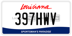 397HWV license plate in Louisiana
