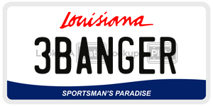 3BANGER license plate in Louisiana