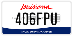 406FPU license plate in Louisiana