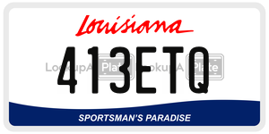 413ETQ license plate in Louisiana