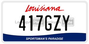 417GZY license plate in Louisiana