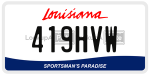 419HVW license plate in Louisiana