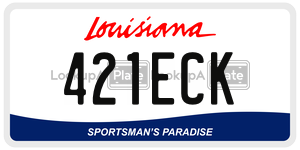 421ECK license plate in Louisiana