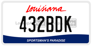 432BDK license plate in Louisiana