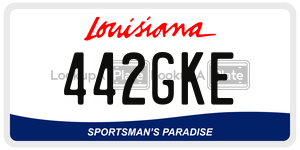 442GKE license plate in Louisiana