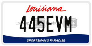 445EVM license plate in Louisiana