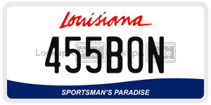 455BON  license plate in LA