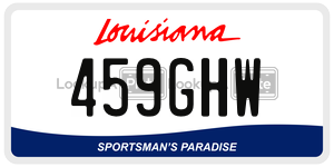 459GHW license plate in Louisiana