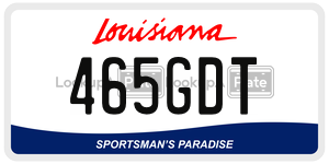 465GDT license plate in Louisiana