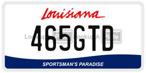 465GTD license plate in Louisiana