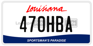 470HBA license plate in Louisiana