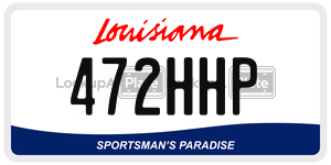 472HHP license plate in Louisiana
