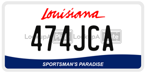 474JCA license plate in Louisiana