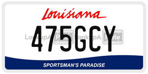 475GCY license plate in Louisiana