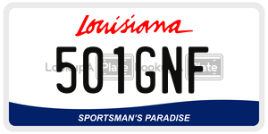 501GNF license plate in Louisiana