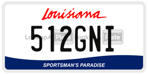 512GNI license plate in Louisiana