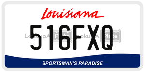 516FXQ license plate in Louisiana