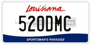 520DMC license plate in Louisiana