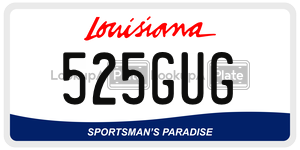 525GUG  license plate in LA