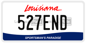 527END license plate in Louisiana
