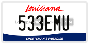 533EMU  license plate in LA