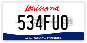 534FUO license plate in Louisiana