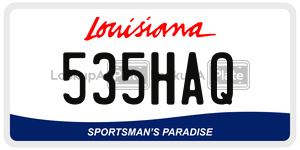 535HAQ license plate in Louisiana