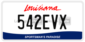542EVX license plate in Louisiana