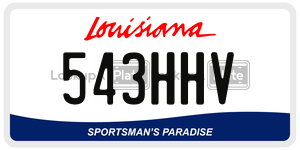 543HHV license plate in Louisiana