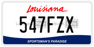 547FZX license plate in Louisiana