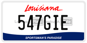 547GIE license plate in Louisiana
