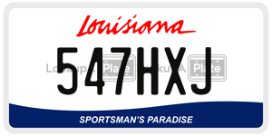 547HXJ license plate in Louisiana