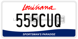 555CUQ license plate in Louisiana
