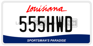 555HWD license plate in Louisiana