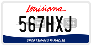 567HXJ license plate in Louisiana