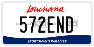 572END license plate in Louisiana