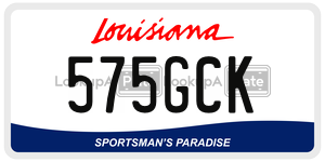 575GCK license plate in Louisiana