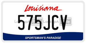 575JCV license plate in Louisiana