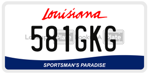 581GKG license plate in Louisiana