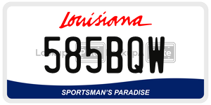585BQW license plate in Louisiana