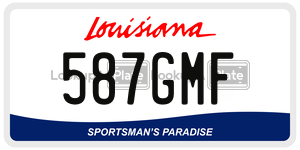 587GMF license plate in Louisiana