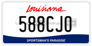 588CJO license plate in Louisiana