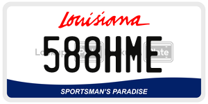588HME license plate in Louisiana